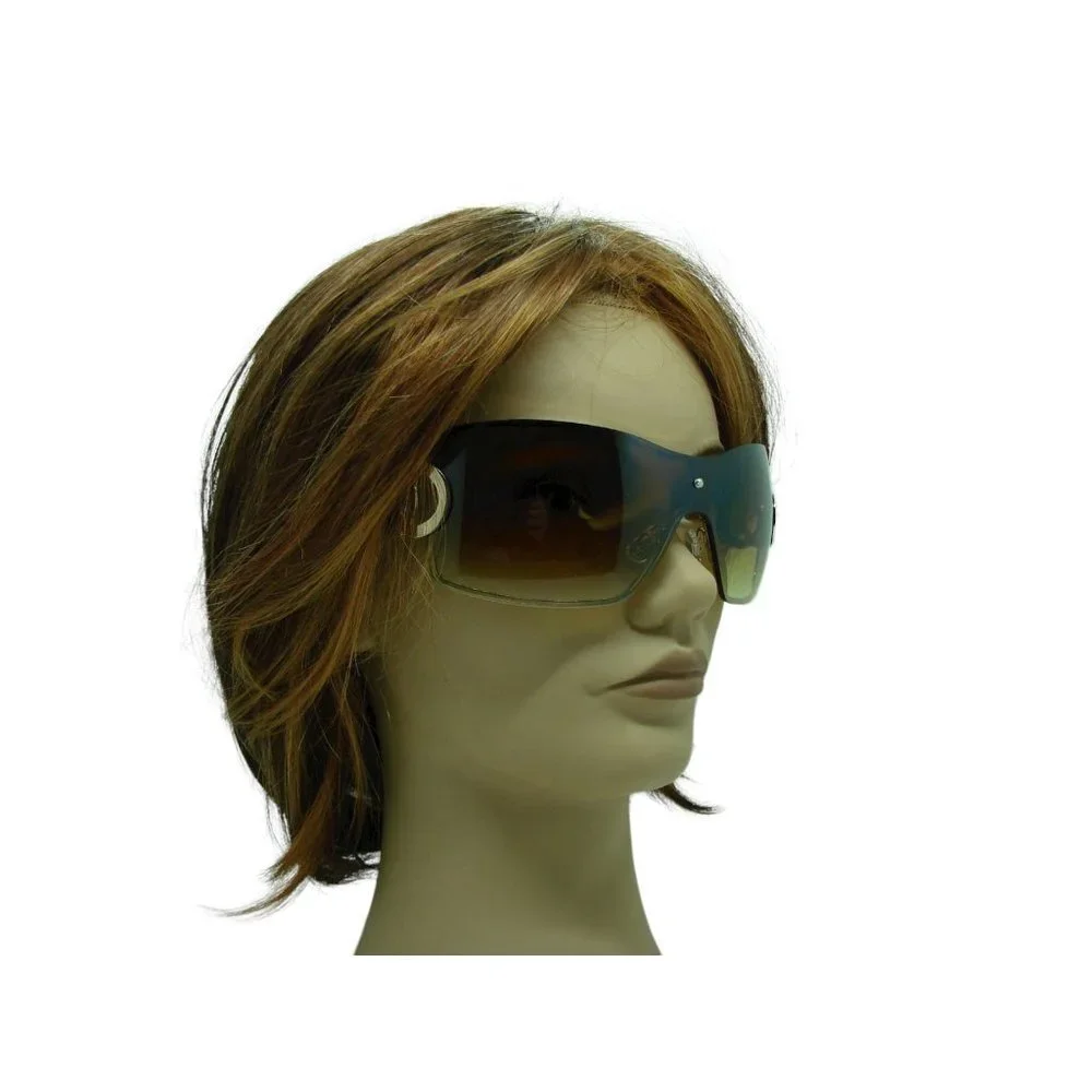 NYS Collection Womens Sunglasses Gold Circle Bling Square Gradient Bronze Lens